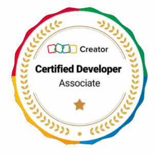 Zoho Creator Certified Developer Associate badge
