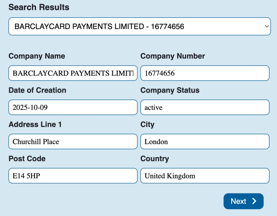 Official company details returned from Companies House