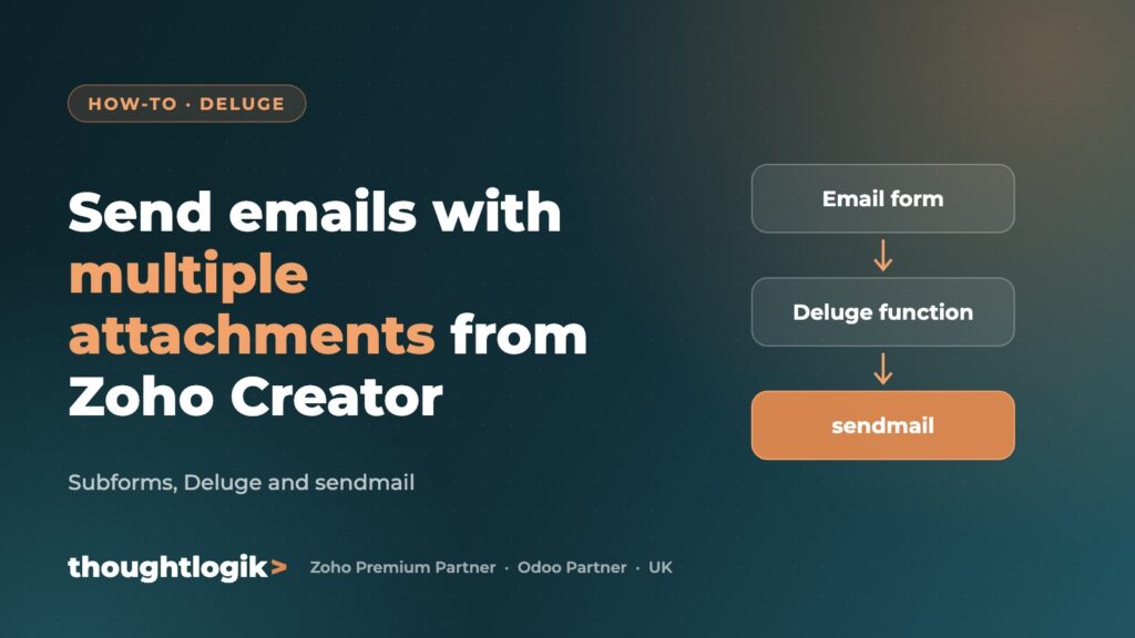 Send emails with multiple attachments from Zoho Creator (Subforms, Deluge and sendmail)