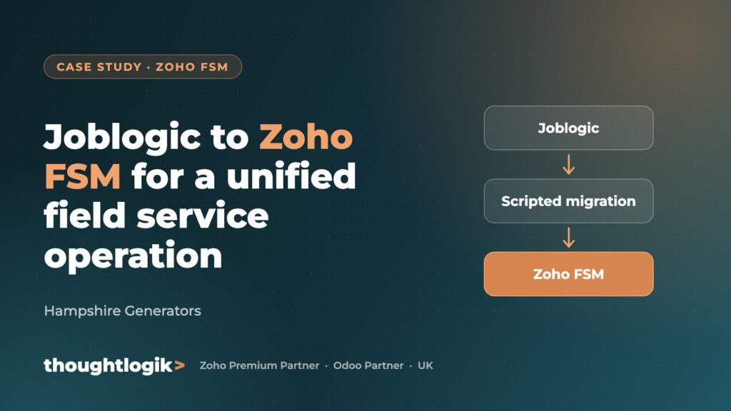 Joblogic to Zoho FSM for a unified field service operation (Hampshire Generators)
