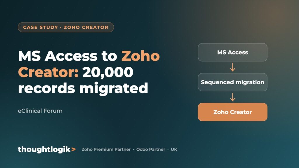 MS Access to Zoho Creator: 20,000 records migrated (eClinical Forum)