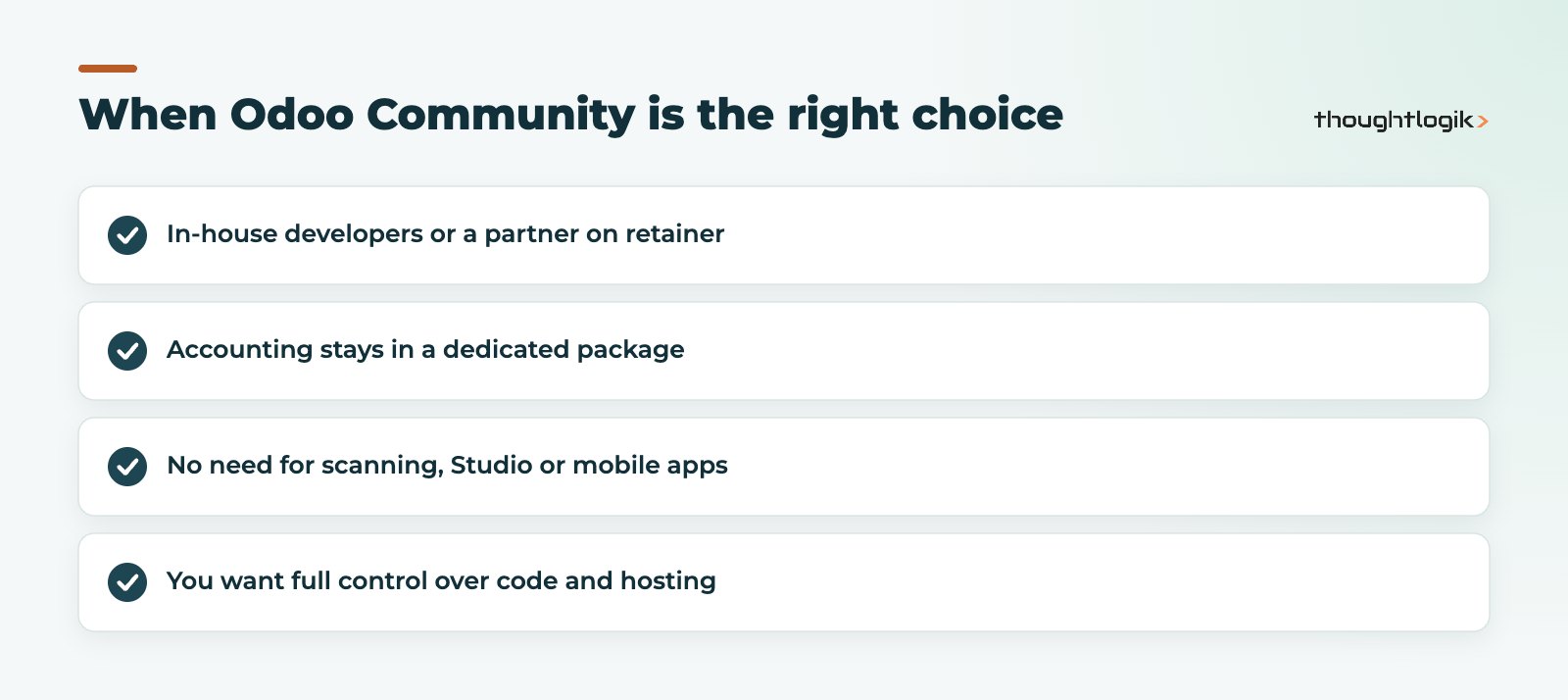 Checklist for choosing Odoo Community vs Enterprise