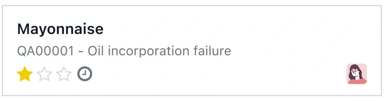Odoo quality alert raised on a production batch