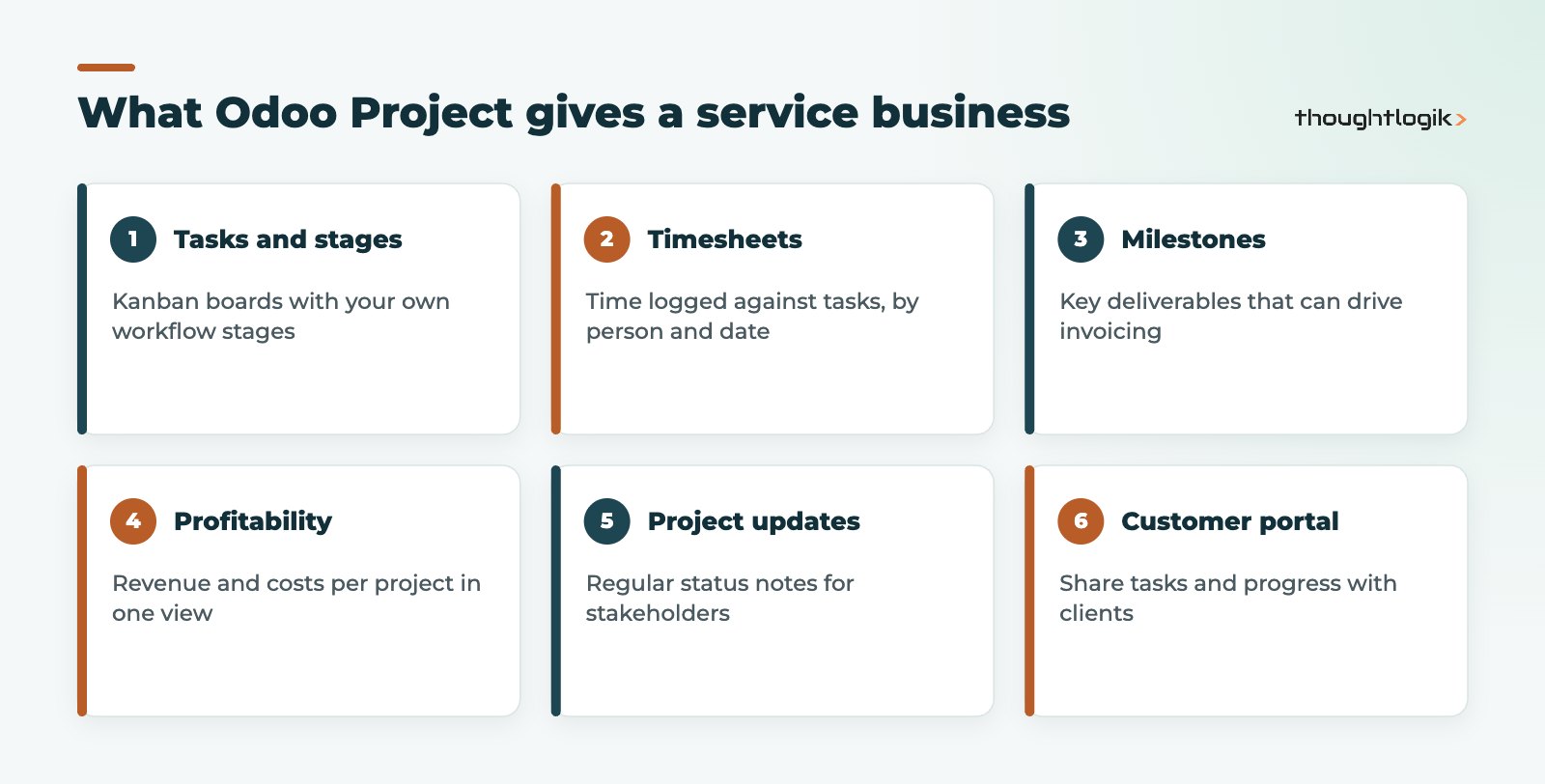 Odoo project management features for UK service businesses