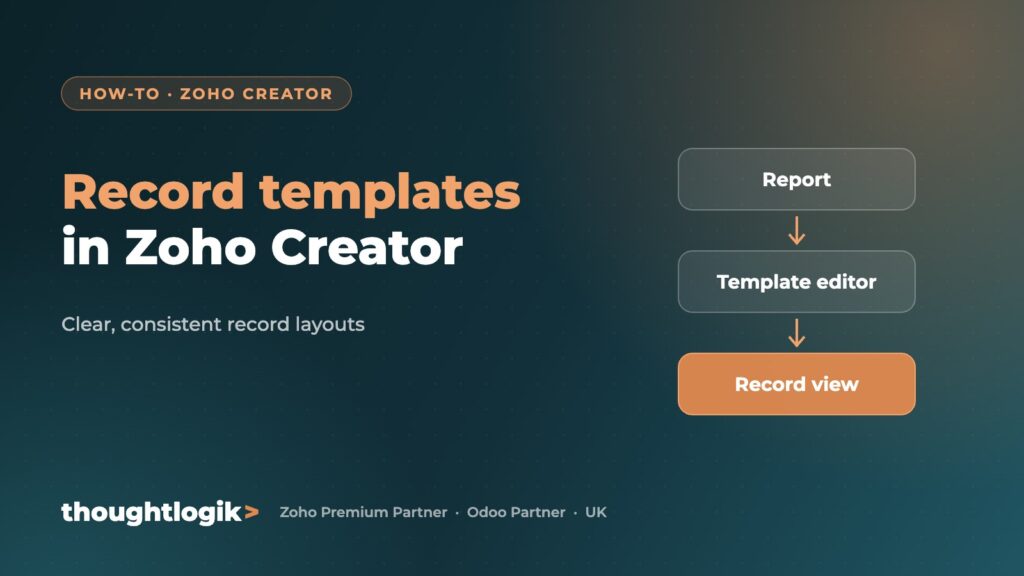 Record templates in Zoho Creator (Clear, consistent record layouts)