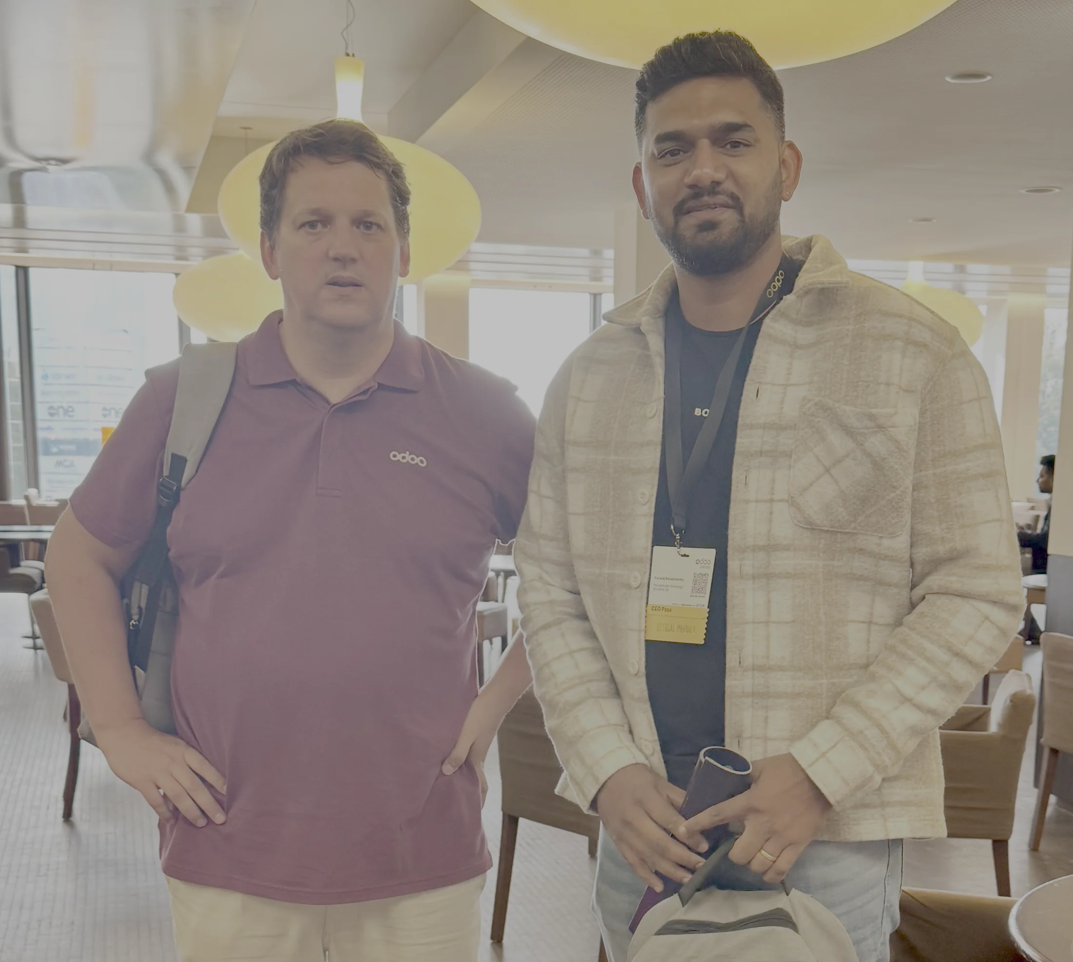 ThoughtLogik CEO with the Odoo CEO in Belgium