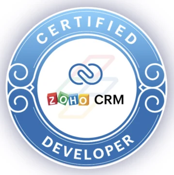 Zoho CRM Certified Developer badge