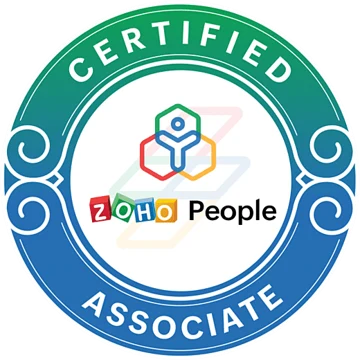 Zoho People Certified Associate badge