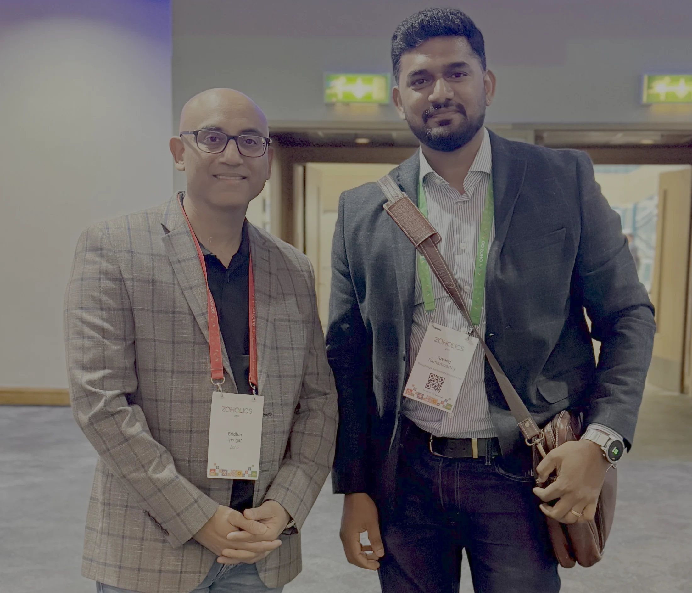 ThoughtLogik CEO with Sridhar Iyengar of Zoho at Zoholics UK