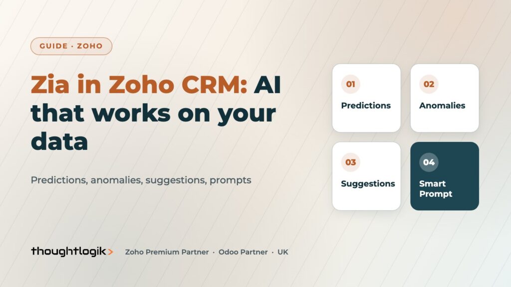 Zia Zoho CRM Guide: Predictions, Anomalies and Smart Prompt