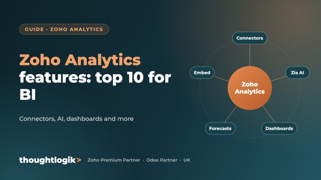 Zoho Analytics features: top 10 for BI (Connectors, AI, dashboards and more)