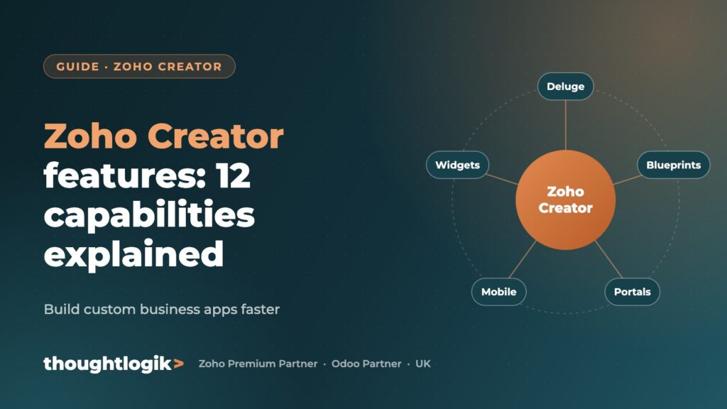 Zoho Creator features: 12 capabilities explained (Build custom business apps faster)