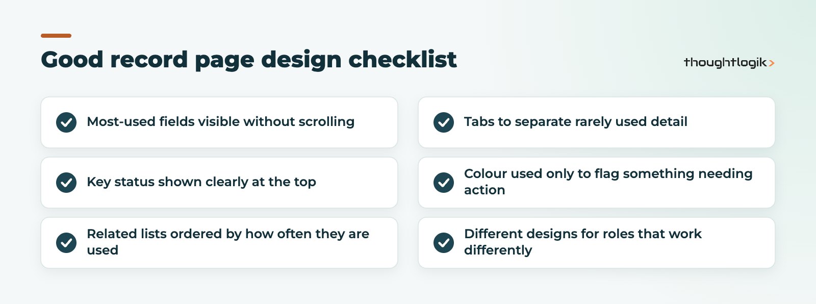 Checklist for designing a Zoho CRM Canvas record detail page