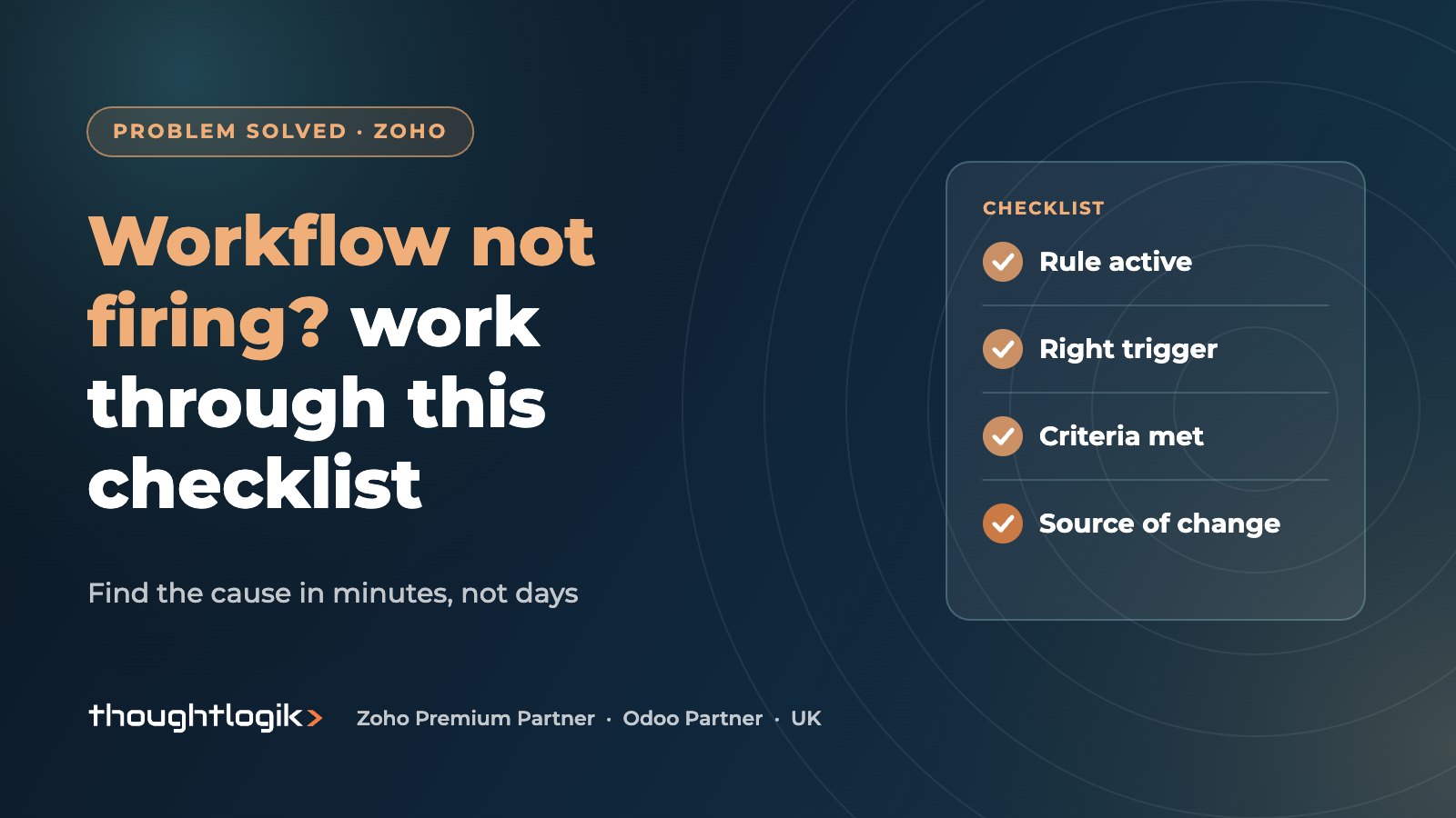 Zoho CRM Workflow Not Triggering? A Troubleshooting Checklist
