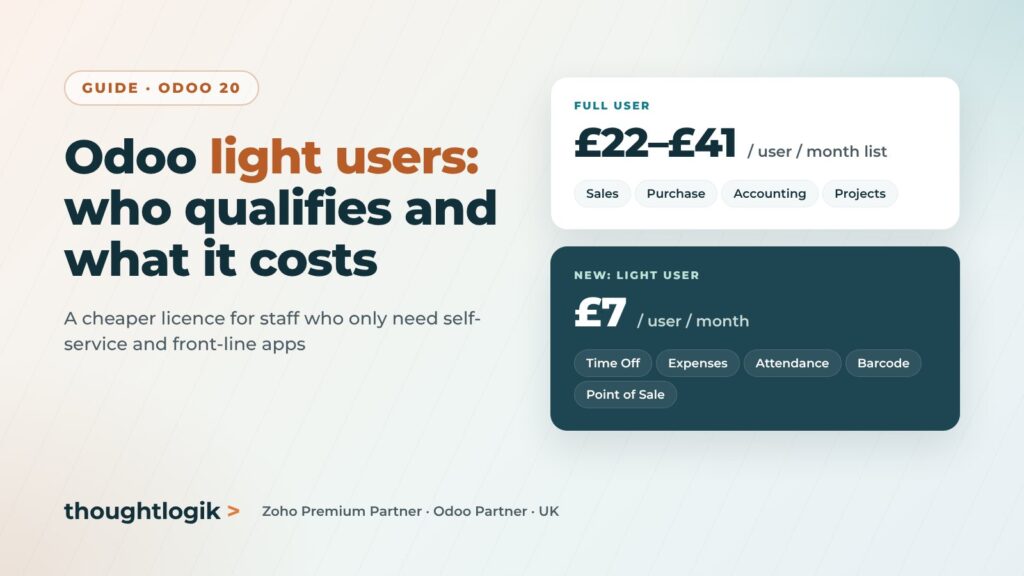 Odoo light user versus full user licence comparison
