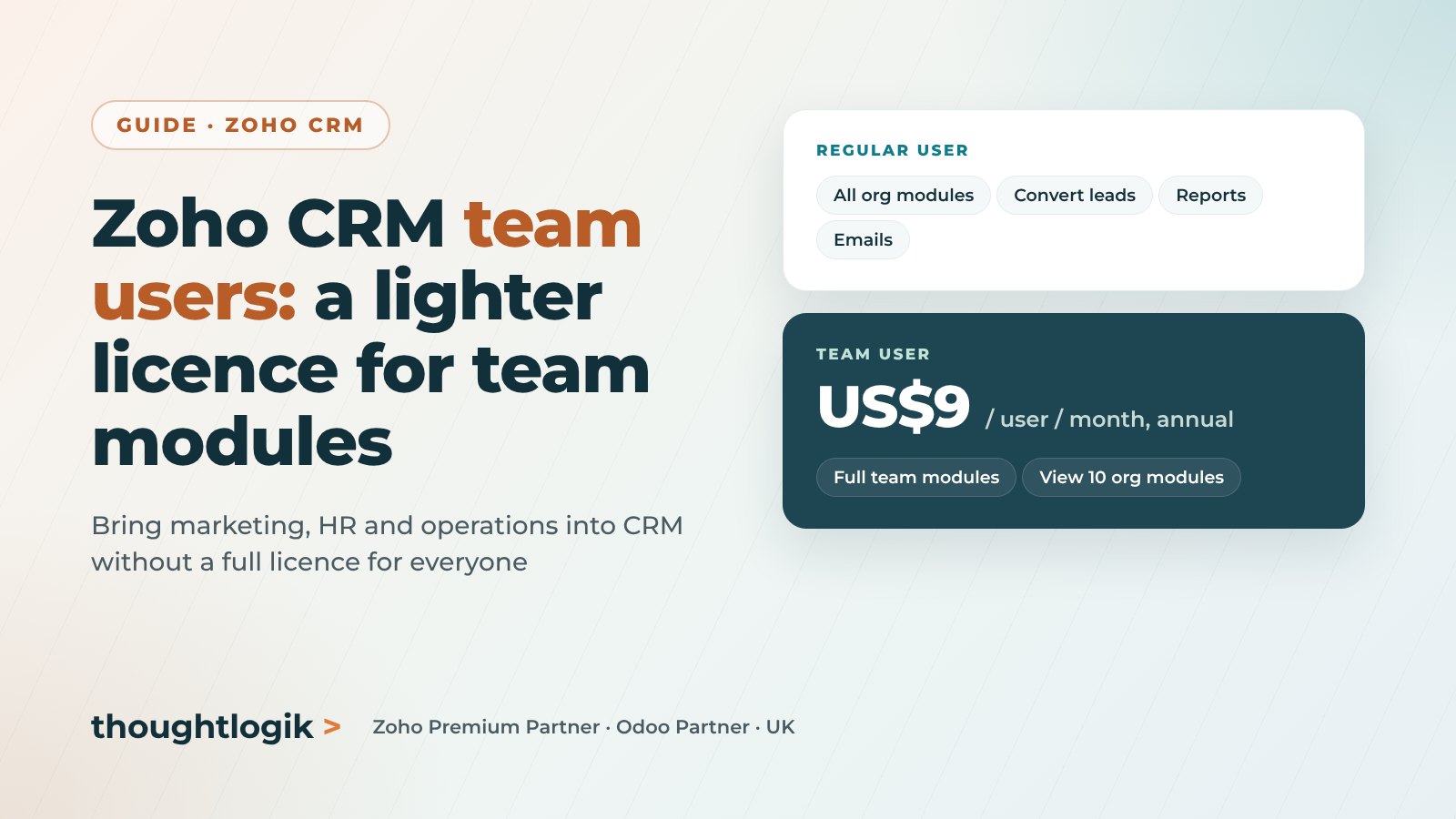 Zoho CRM team user versus regular user
